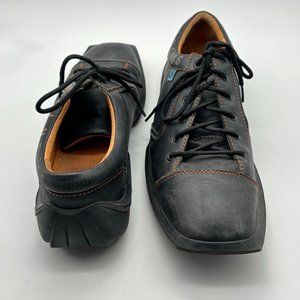 John Fluevog Future Angels "Charles" Oxfords Size 11 Black w/orange stitching